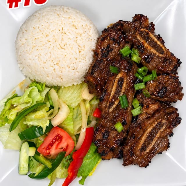 78. Grilled Beef Short Ribs with Steamed Rice / Cơm Sườn Bò Nướng.