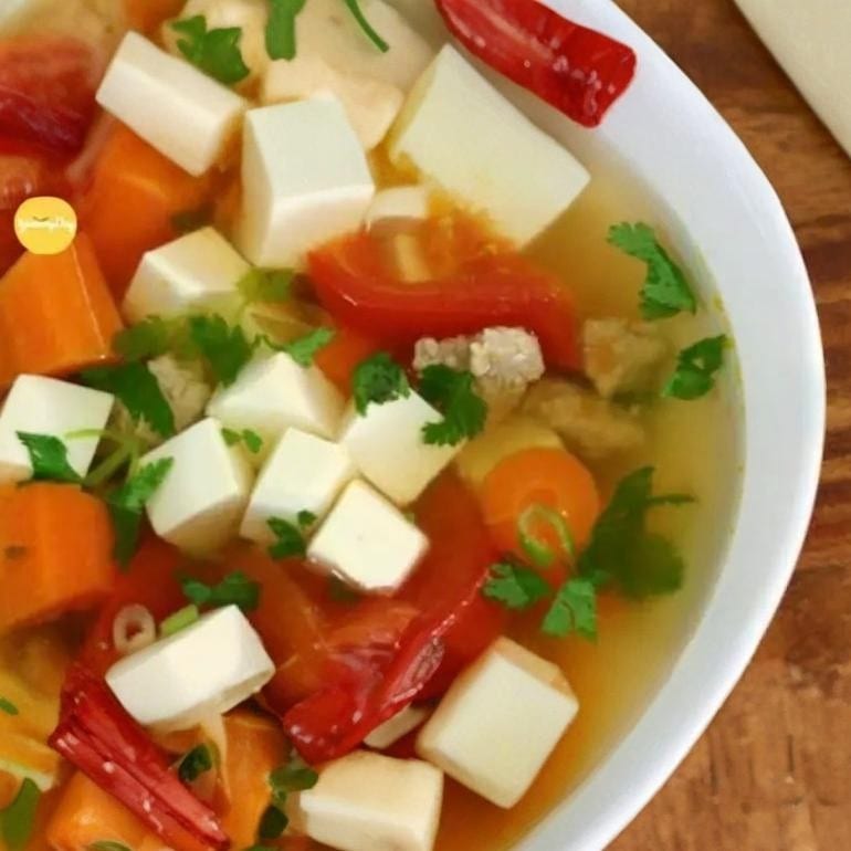 93. Tofu Sweet & Sour Soup / Tàu Hủ.