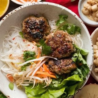 50. Vermicelli with Homemade Pork Meatballs / Bún Nem Nướng